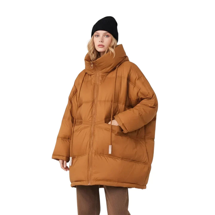 Women winter jacket with hood - long and warm design