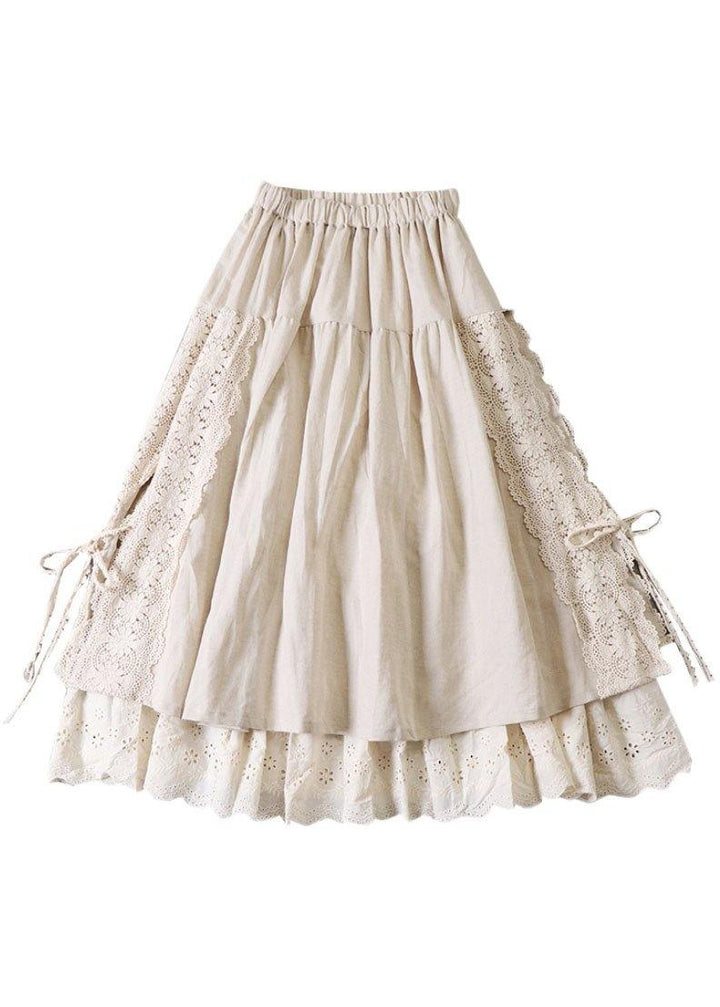 Women Autumn Skirts with Rynker and Patchwork