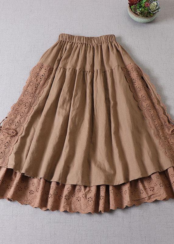 Women Autumn Skirts with Rynker and Patchwork