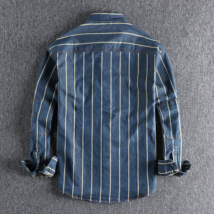 Håkon™ - Striped denim shirt with a modern cut