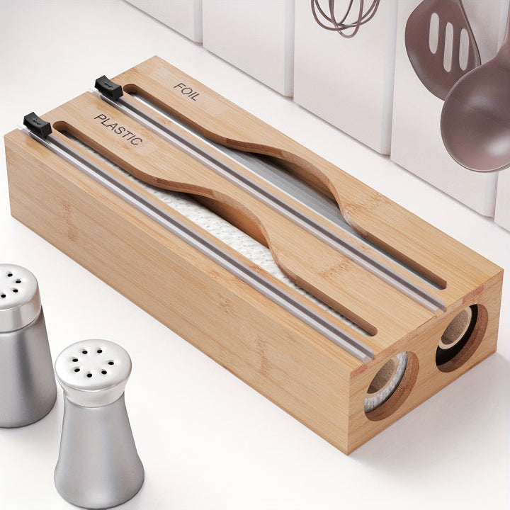 Efficient 2-in-1 Kitchen Wrap Dispenser with Cutter