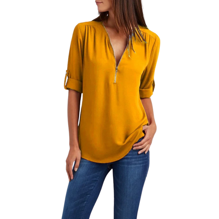 Blouse with Deep V-neck for women