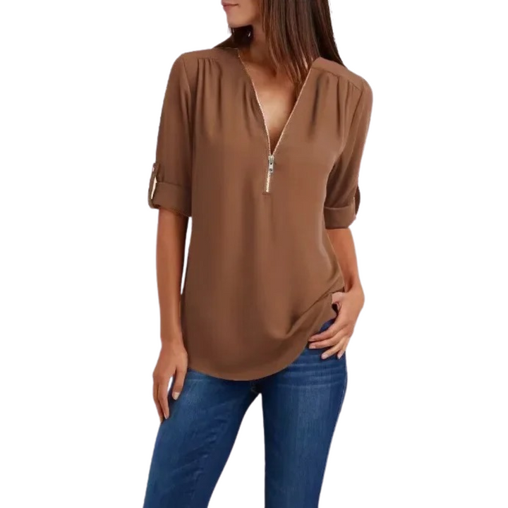 Blouse with Deep V-neck for women