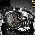 Elegant Men's Wristwatch in Black Steel