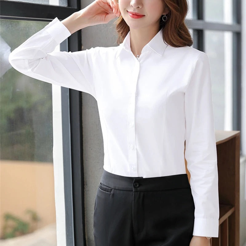 Women Long-sleeved Kontorbluse – Elegant &amp; Comfortable