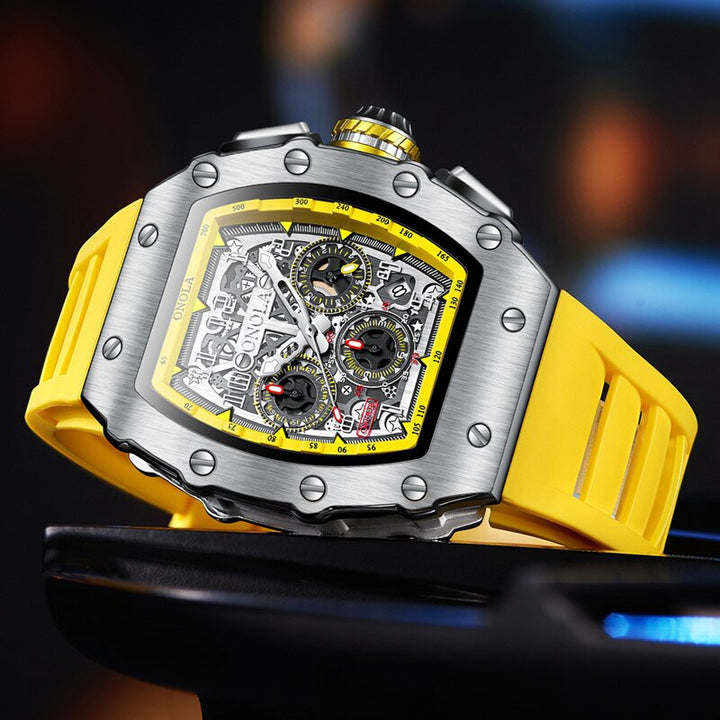 Luminous tonneau-klocka for men | elegant herreur