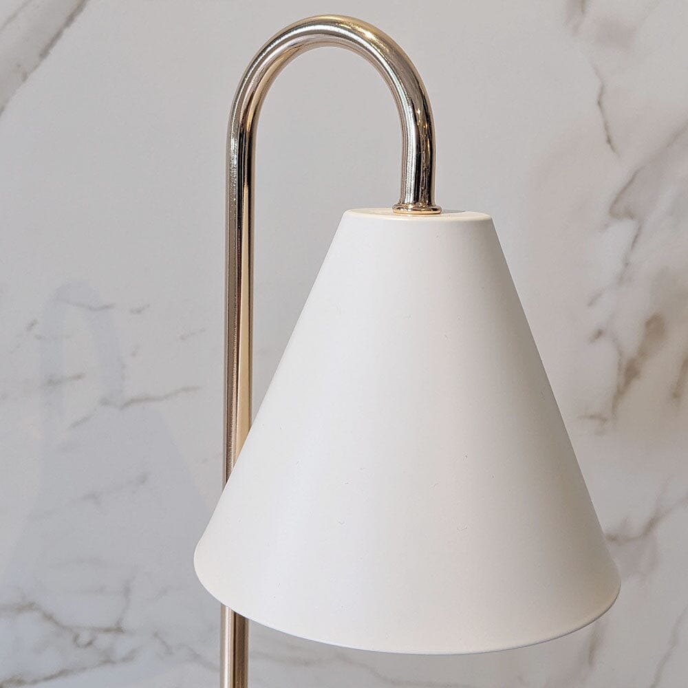 Elegant Candle Warmer with Gold – White and Light Blue