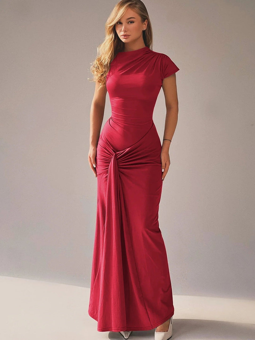 Women Elegant Maxi dress with Adjustable Laces