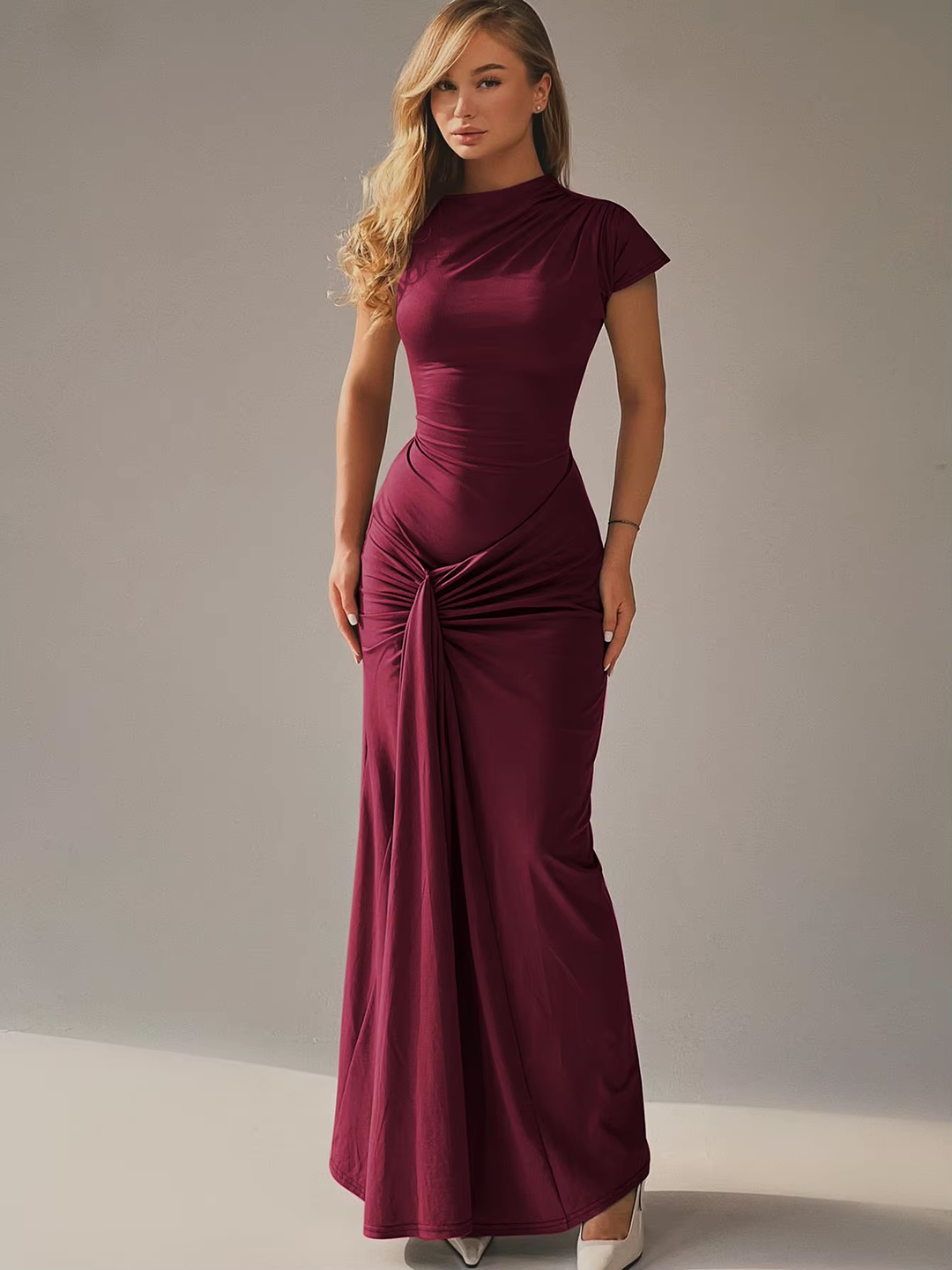 Women Elegant Maxi dress with Adjustable Laces