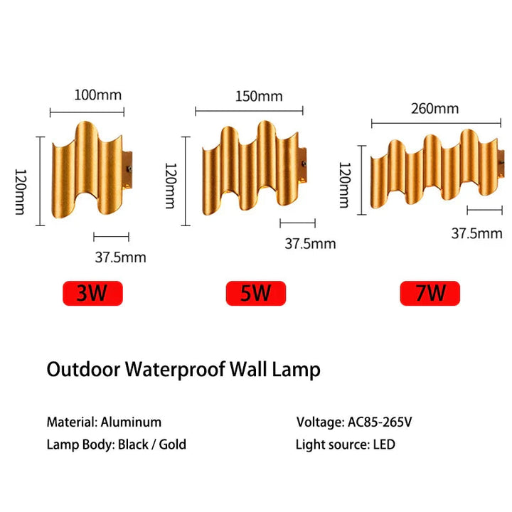 Interior modern wall light - elegant led-ljus in gold