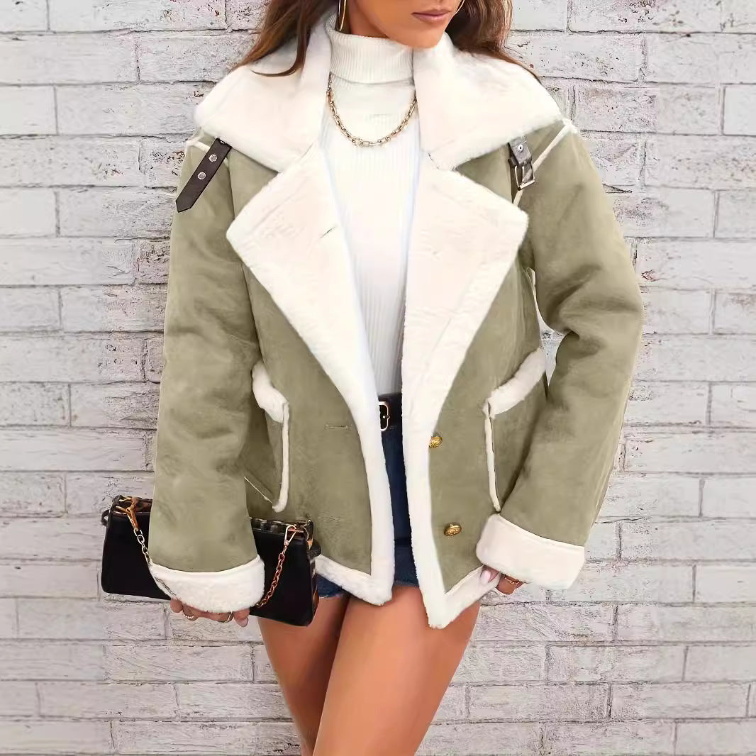 Elegant Oversized Woman Jacket with Dobbeltknapp - Perfect for Colder Days