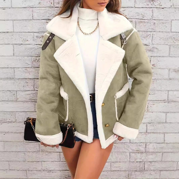 Elegant Oversized Woman Jacket with Dobbeltknapp - Perfect for Colder Days