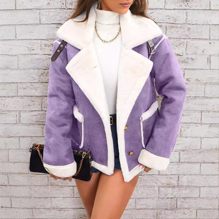 Elegant Oversized Woman Jacket with Dobbeltknapp - Perfect for Colder Days