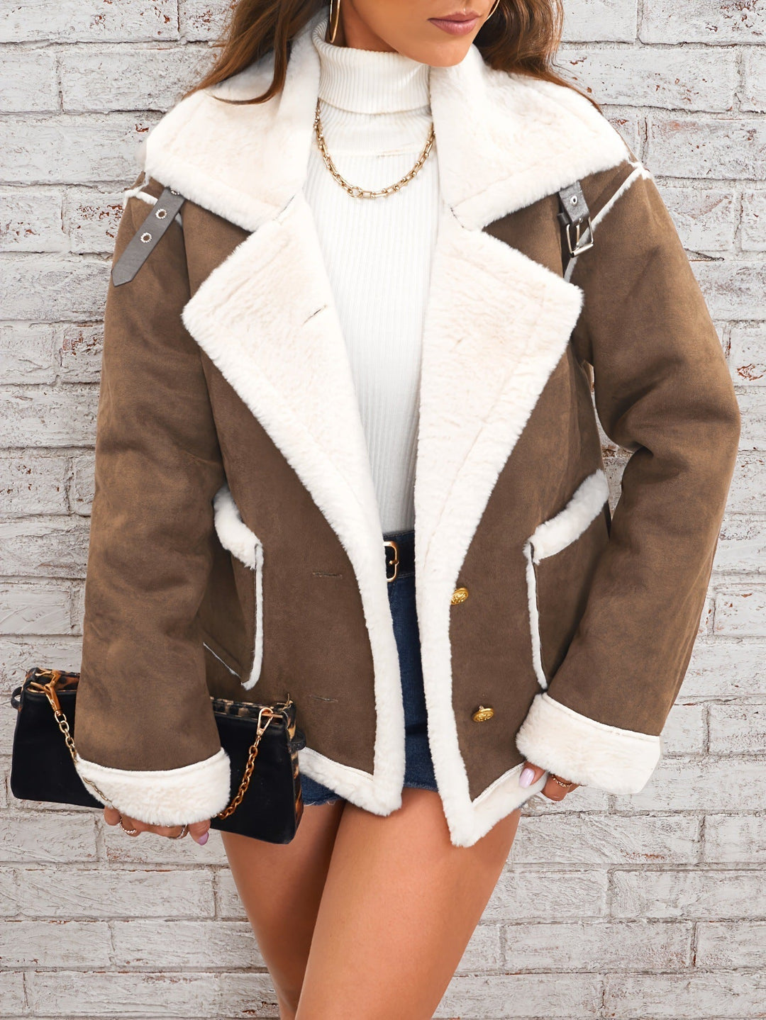 Elegant Oversized Woman Jacket with Dobbeltknapp - Perfect for Colder Days
