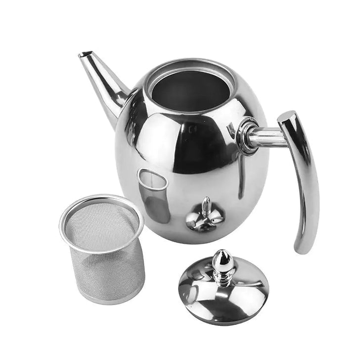 Elegant tekanne in rust free steel with integrated tea strainer