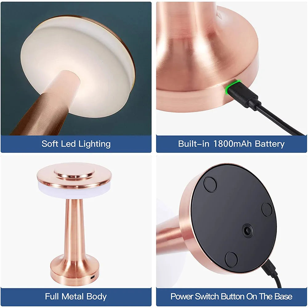 Elegant Wireless Table Lamp with Dimmable Light