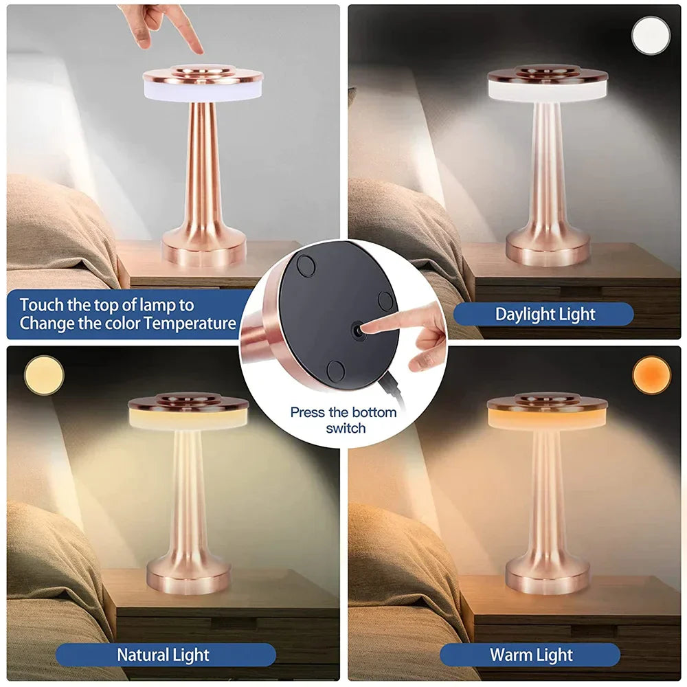Elegant Wireless Table Lamp with Dimmable Light