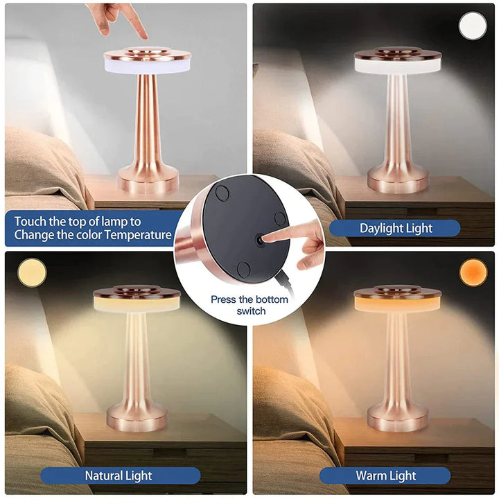 Elegant Wireless Table Lamp with Dimmable Light