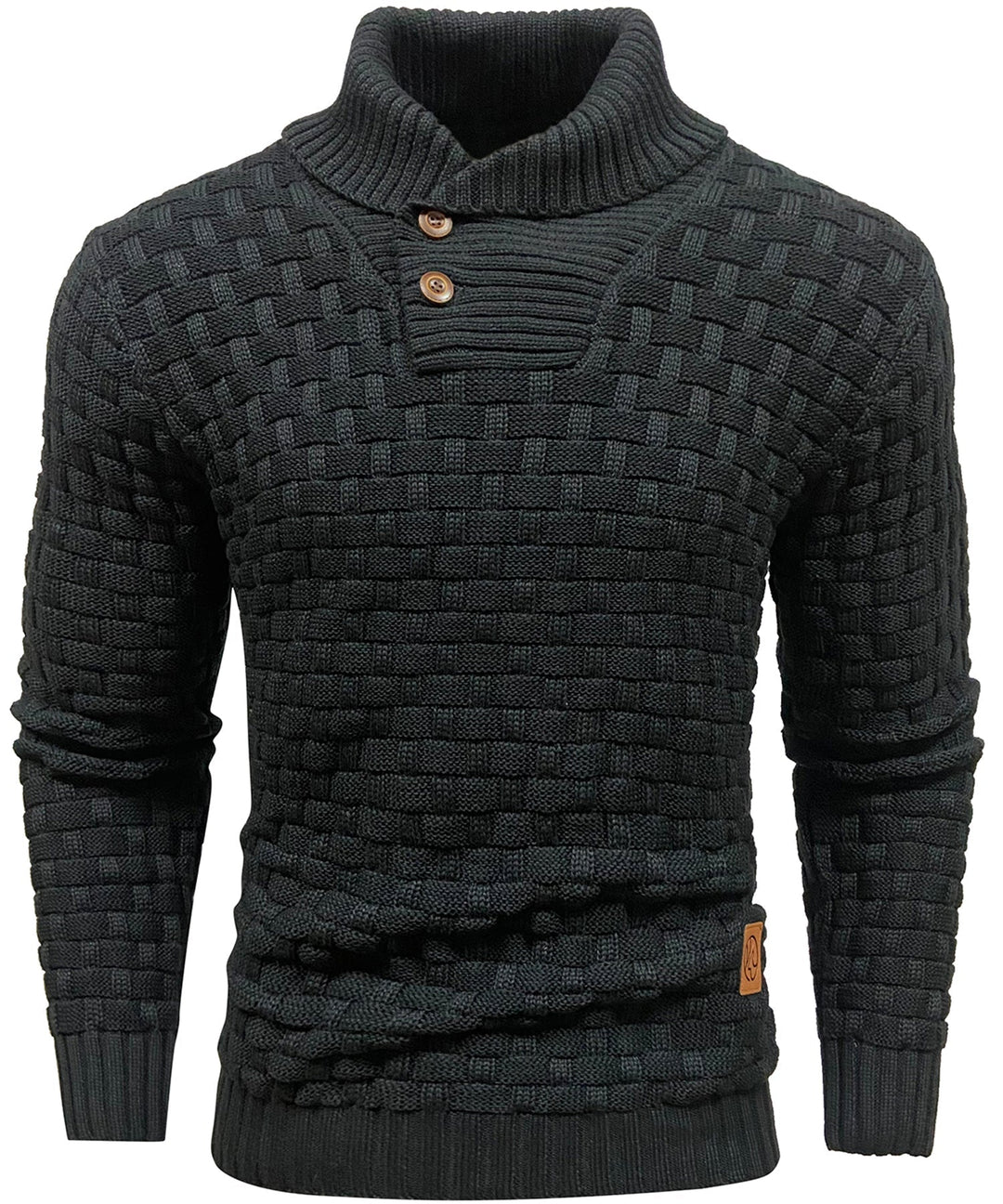 Men jumper with high collar and unique design