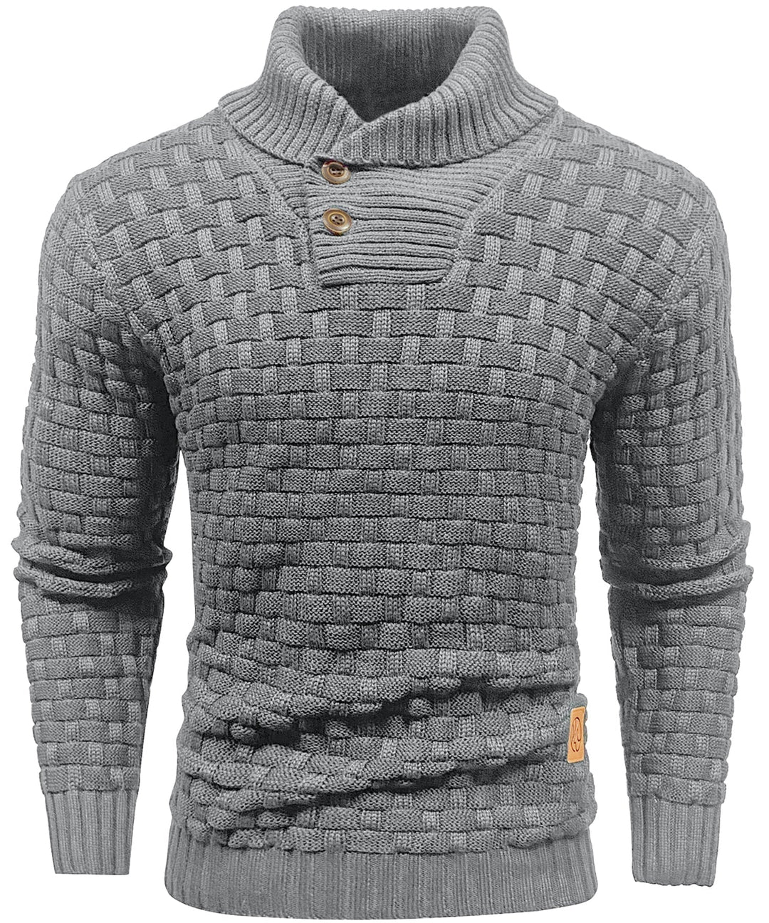 Men jumper with high collar and unique design