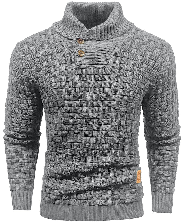 Men jumper with high collar and unique design