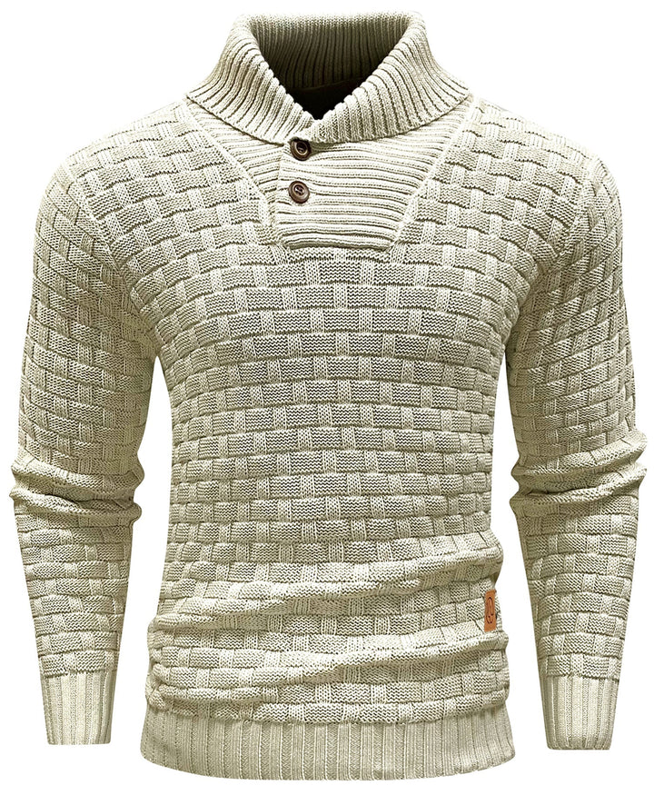 Men jumper with high collar and unique design