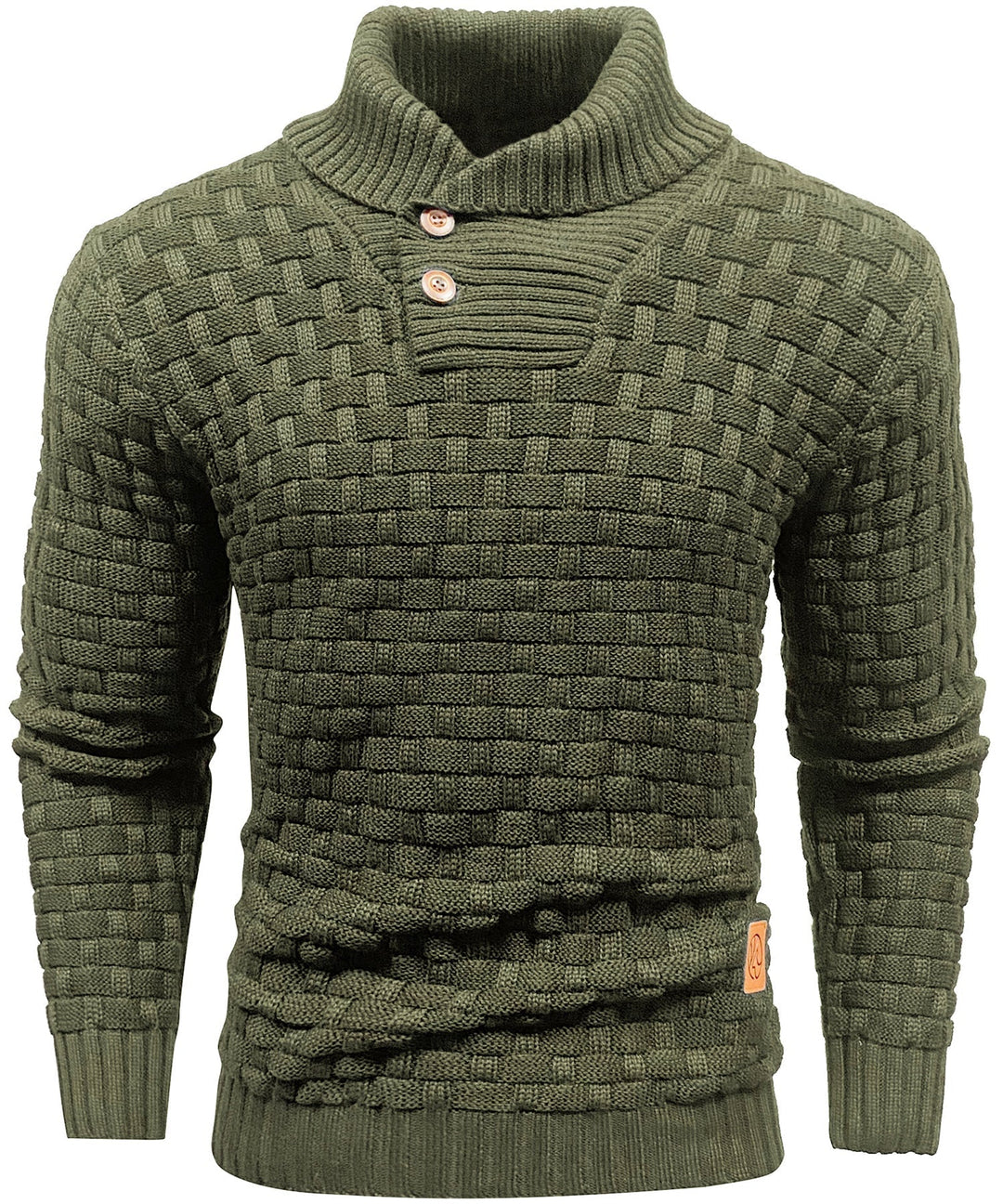 Men jumper with high collar and unique design
