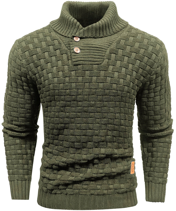 Men jumper with high collar and unique design