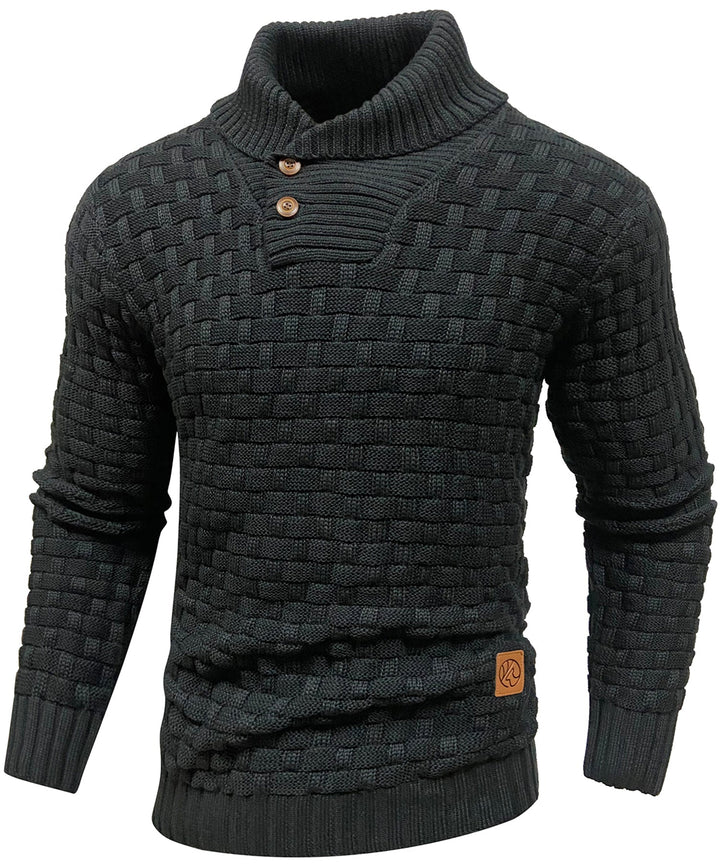 Men jumper with high collar and unique design