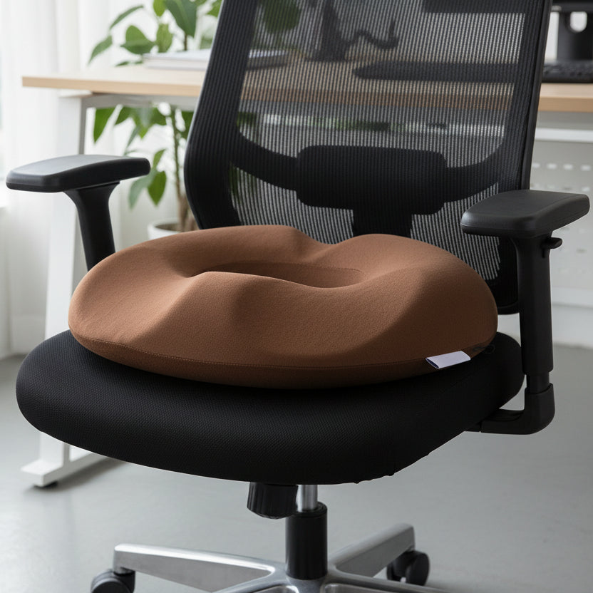 Ergonomic seat pillow for optimum sit position and long permanent comfort