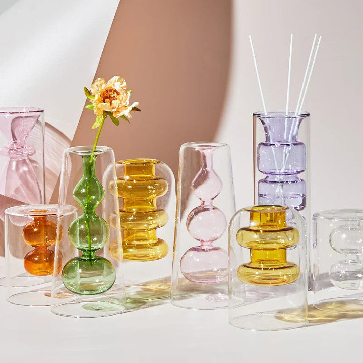 Colorful Glass Vase with Scandinavian Design
