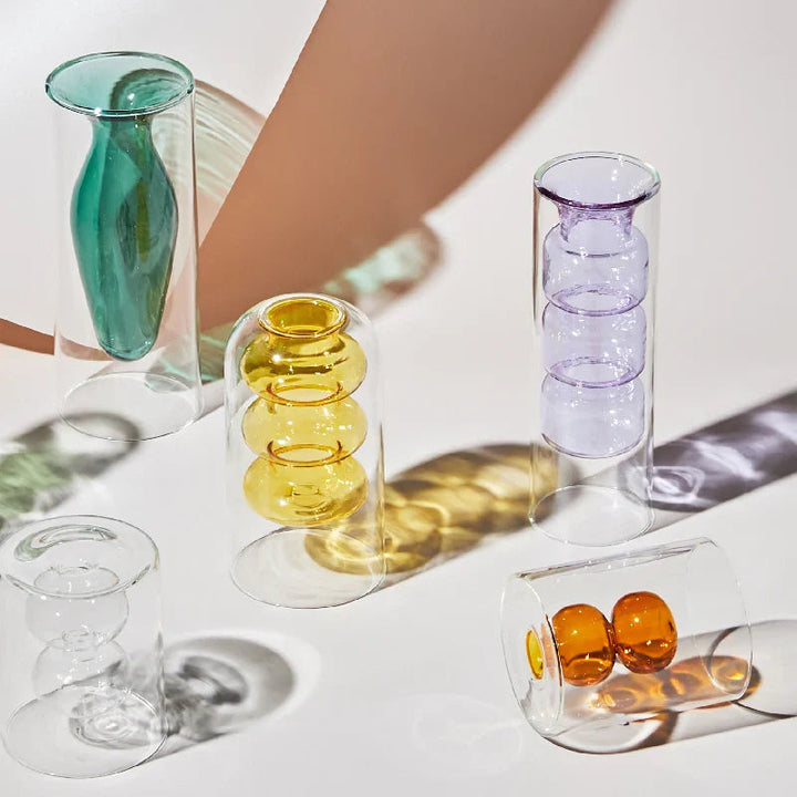Colorful Glass Vase with Scandinavian Design