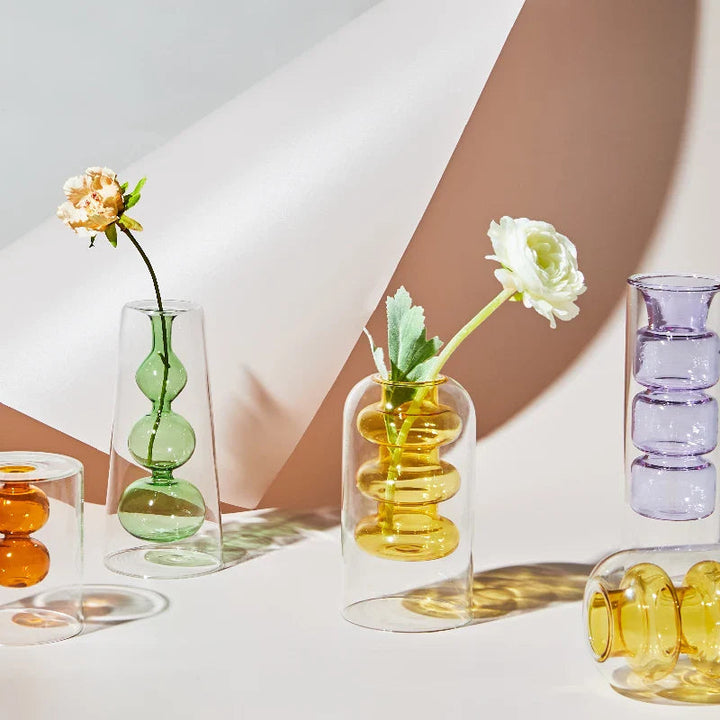 Colorful Glass Vase with Scandinavian Design