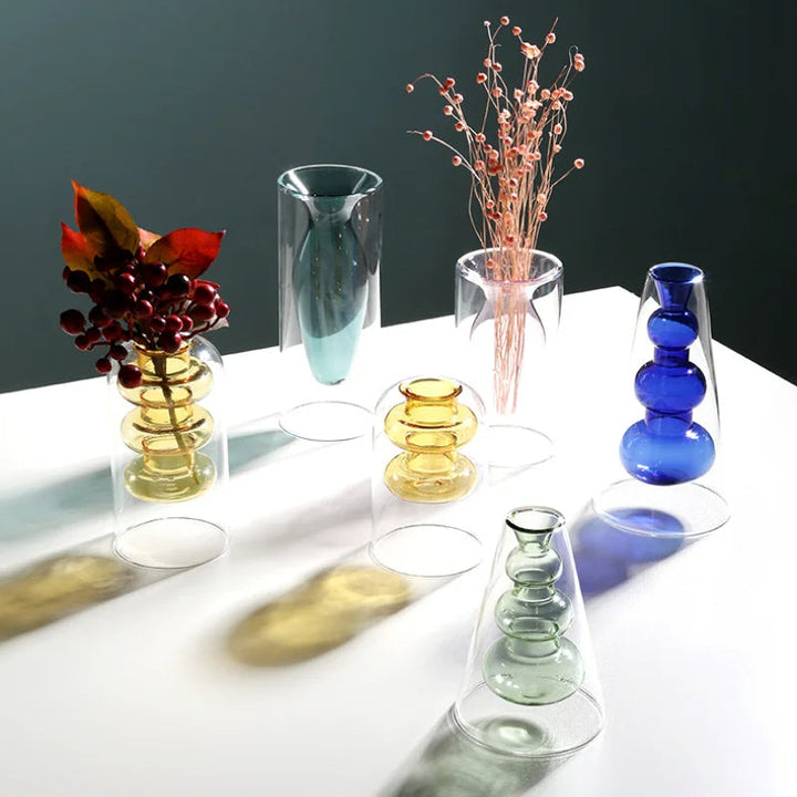 Colorful Glass Vase with Scandinavian Design