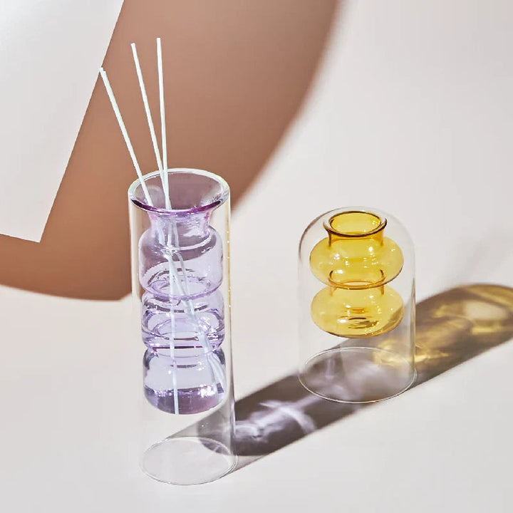 Colorful Glass Vase with Scandinavian Design