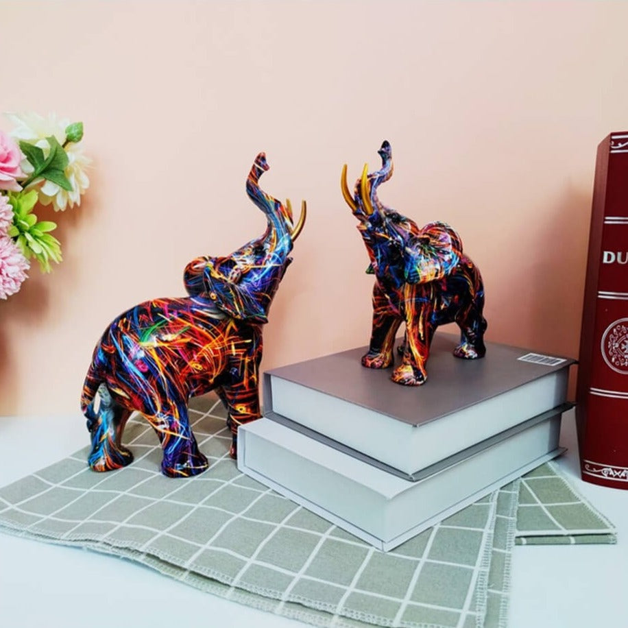 Colourful graffiti elephant decoration