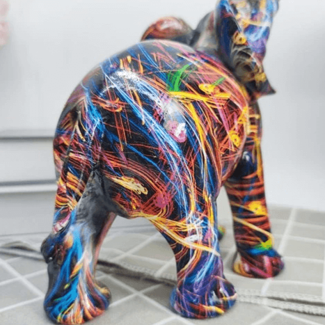 Colourful graffiti elephant decoration