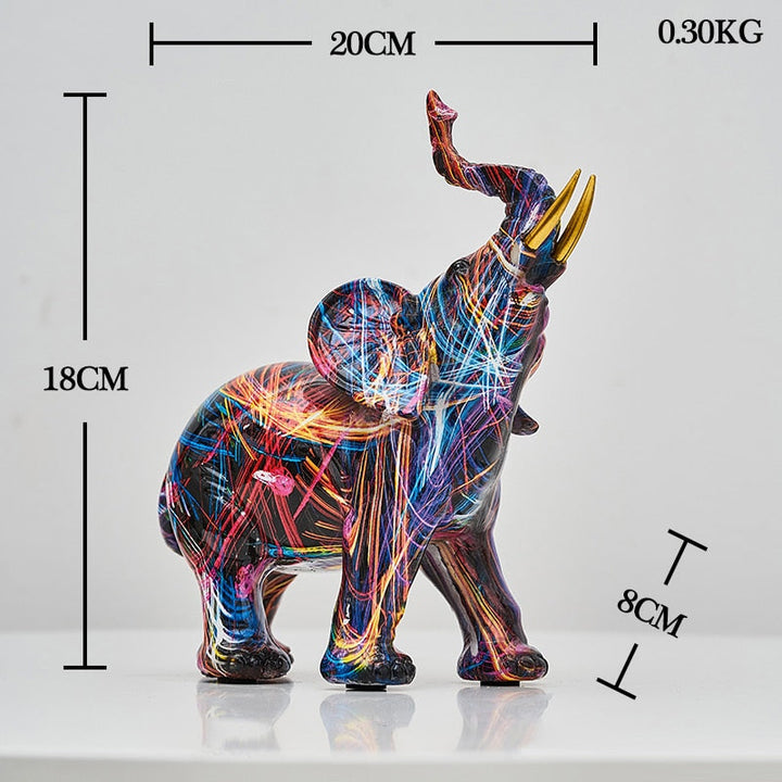 Colourful graffiti elephant decoration