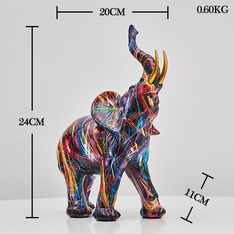 Colourful graffiti elephant decoration
