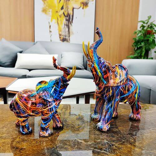Colourful graffiti elephant decoration