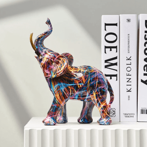 Colourful graffiti elephant decoration
