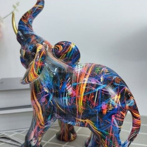 Colourful graffiti elephant decoration