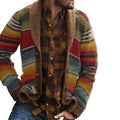 Men colourful striped cardigan jacket with avslappnad fit
