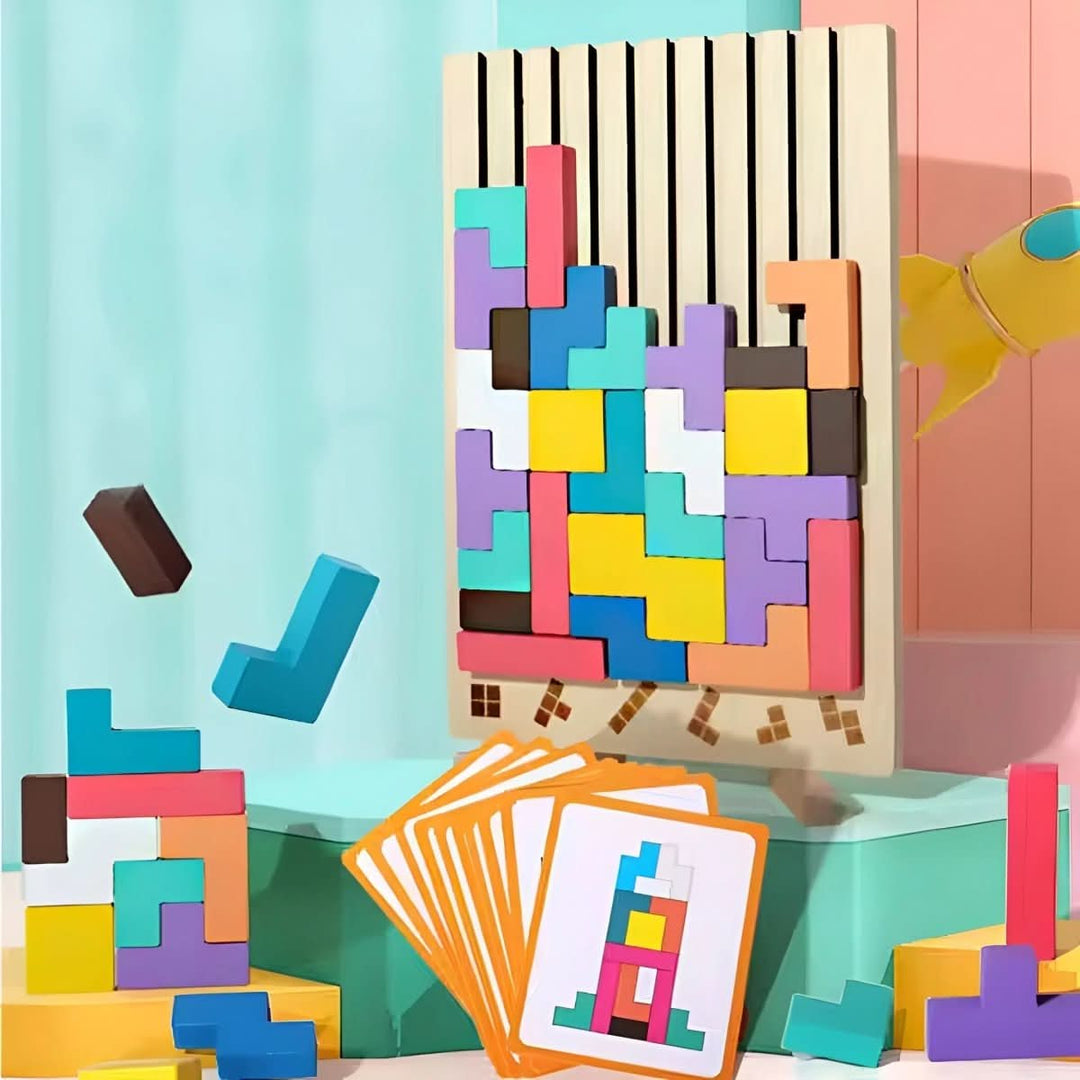Creative stack waste in wood for children