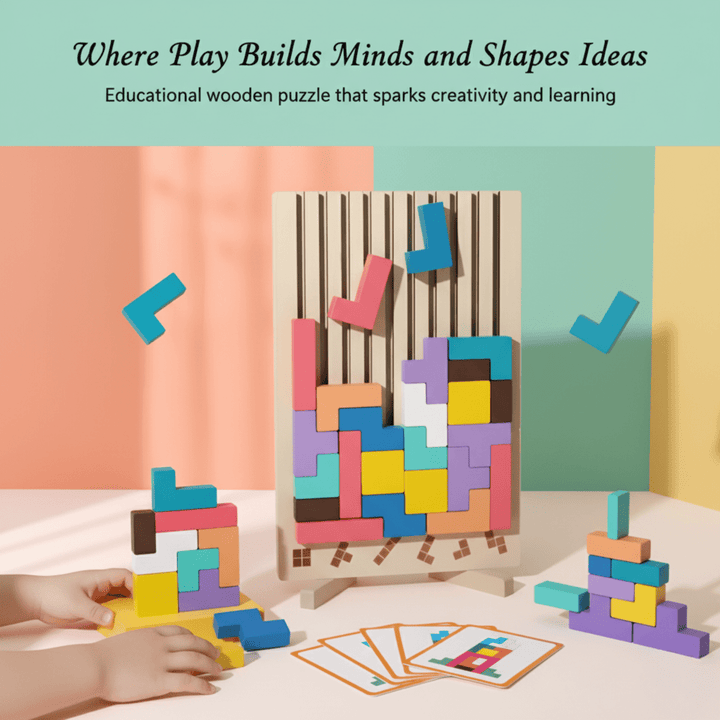 Creative stack waste in wood for children