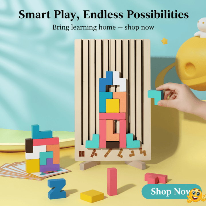 Creative stack waste in wood for children