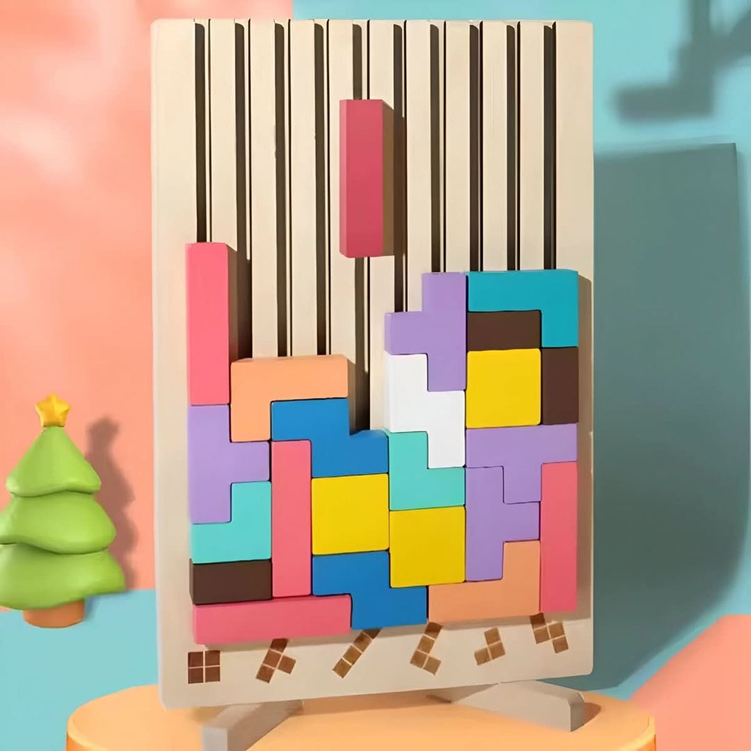 Creative stack waste in wood for children
