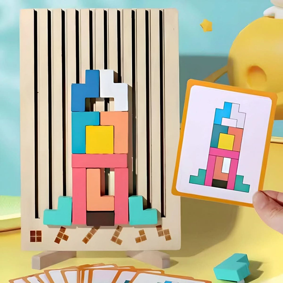 Creative stack waste in wood for children