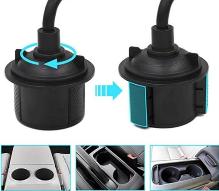 Flexible bilkopp socket with phone fastening - stable &amp; adjustable for car