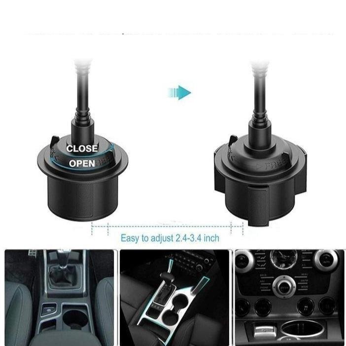 Flexible bilkopp socket with phone fastening - stable &amp; adjustable for car